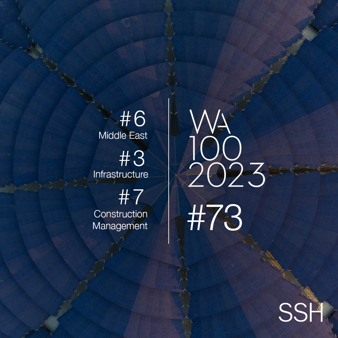 SSH ranks #73 on the prestigious World Architecture 100 (WA100) list for 2023